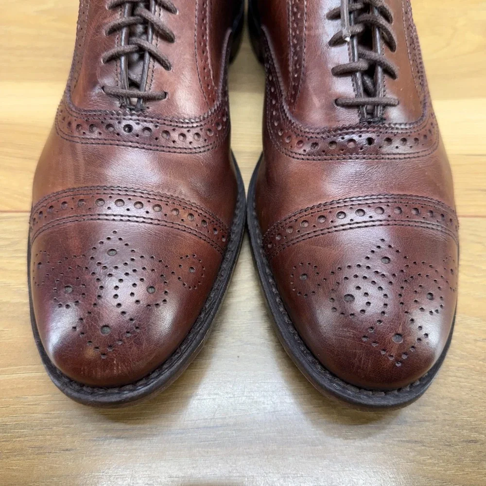 Allen Edmonds Strand Oxford Mens 10 D Mahogany Leather Cap Toe Balmoral 4630